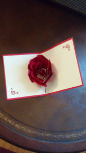 HUNGER Handmade 3D Pop Up Rose Greeting Card (Q5421)